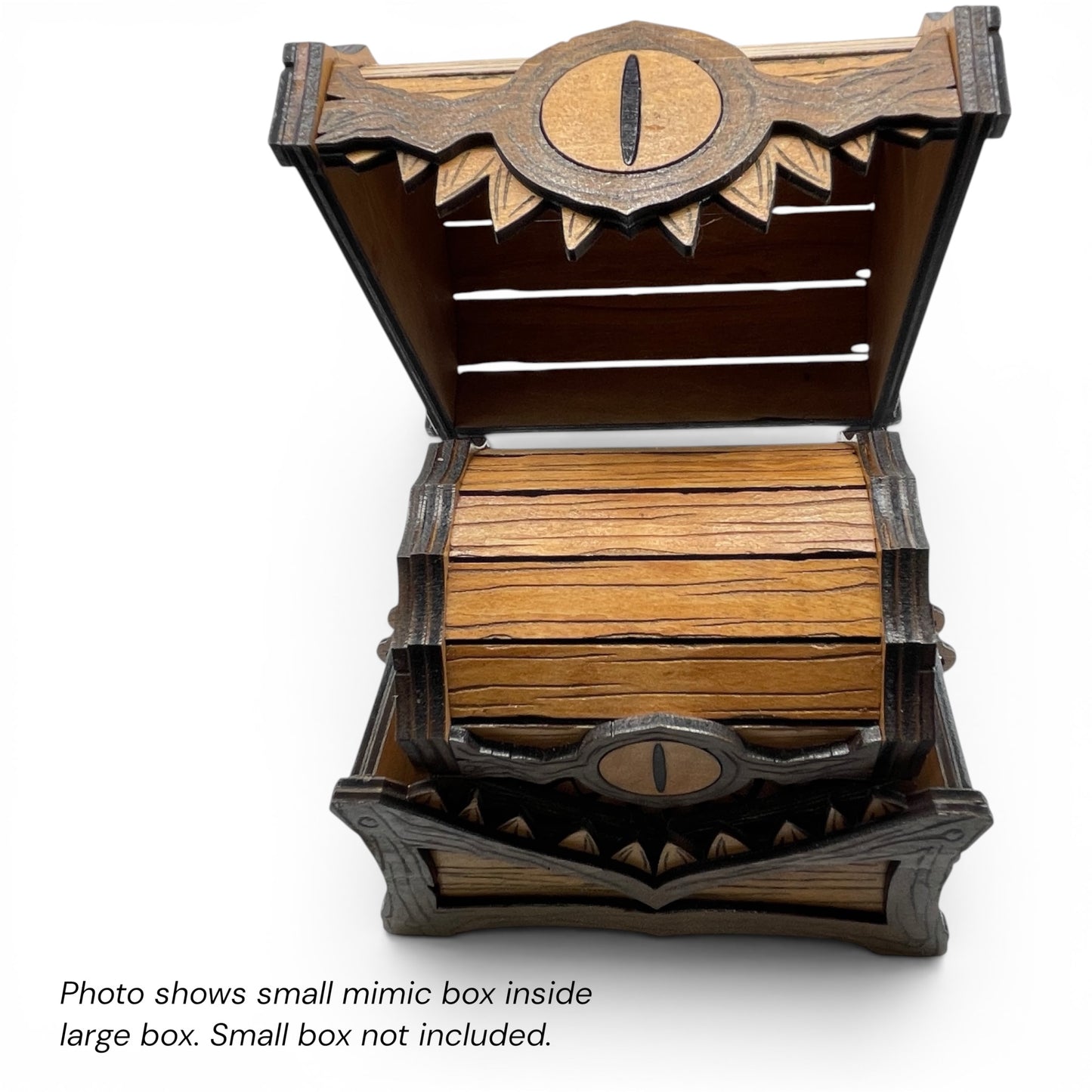 Large One Eyed Mimic Box | Fandom-Inspired Wood Storage Chest