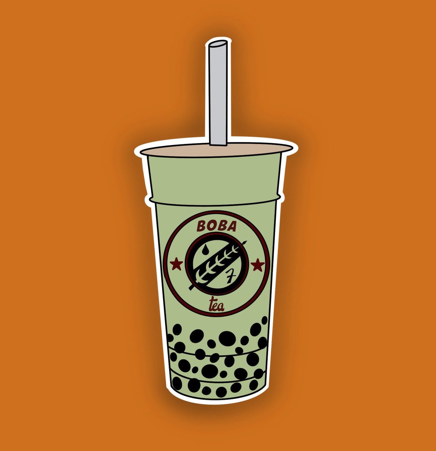 Boba Fett Tea Sticker | Water Resistant | Matte