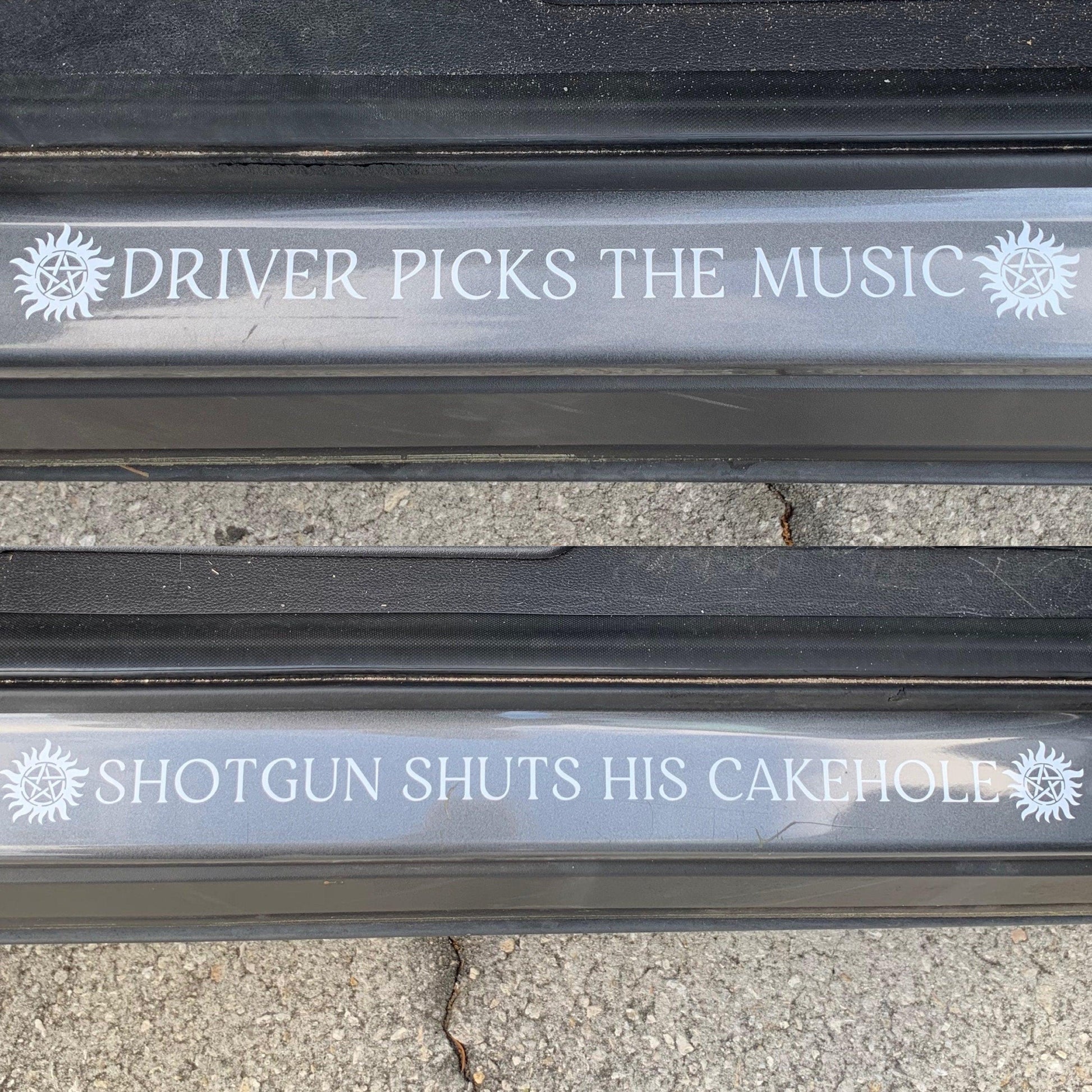 Driver Picks the Music, Shotgun Shuts his Cakehole Car Decals