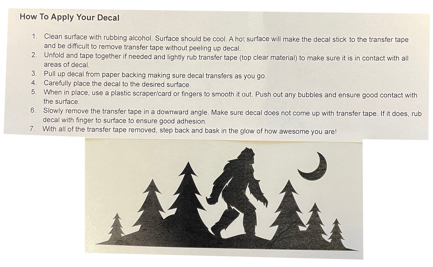 Bigfoot in the Woods Windshield Decal