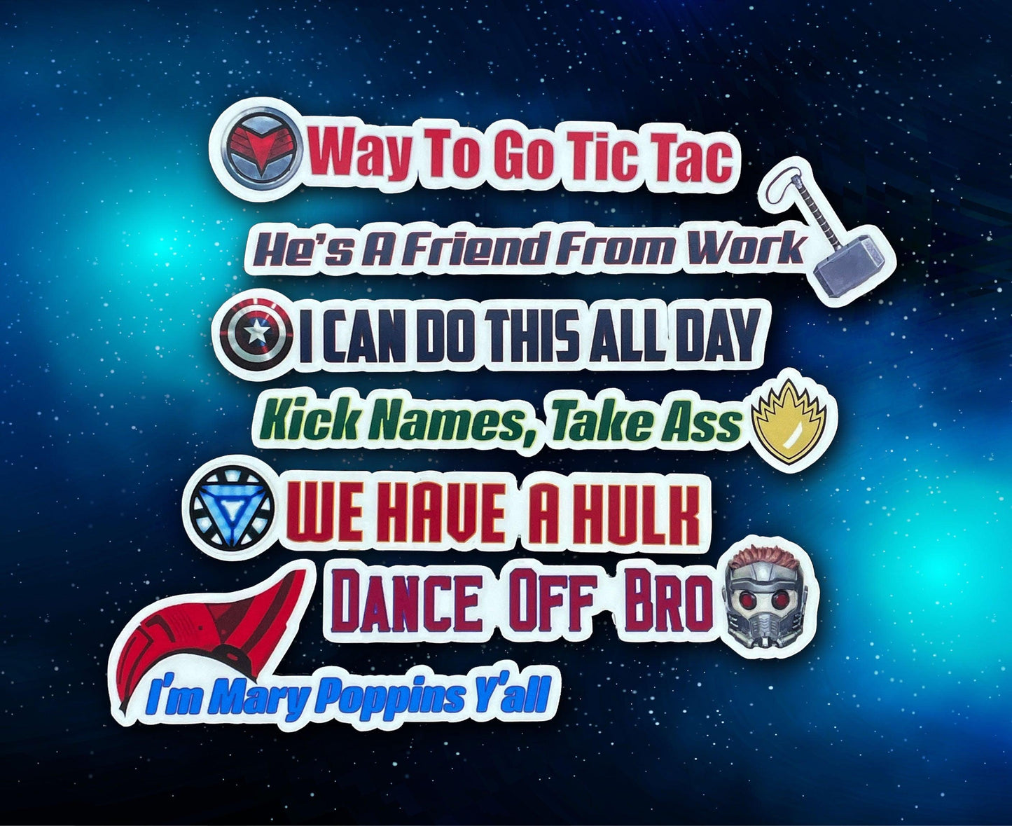 Marvel Movie Quotes Sticker Pack