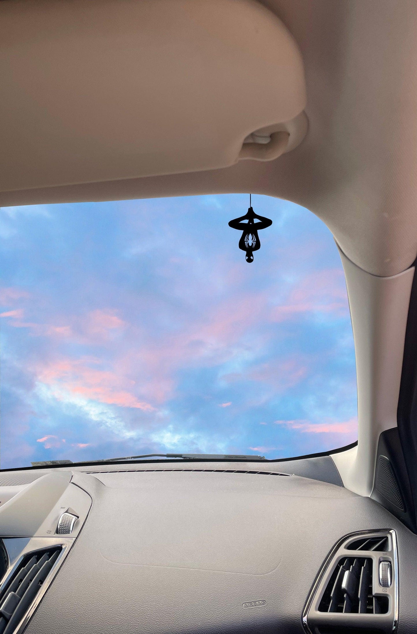 Hanging Spiderman Inspired Windshield Decal