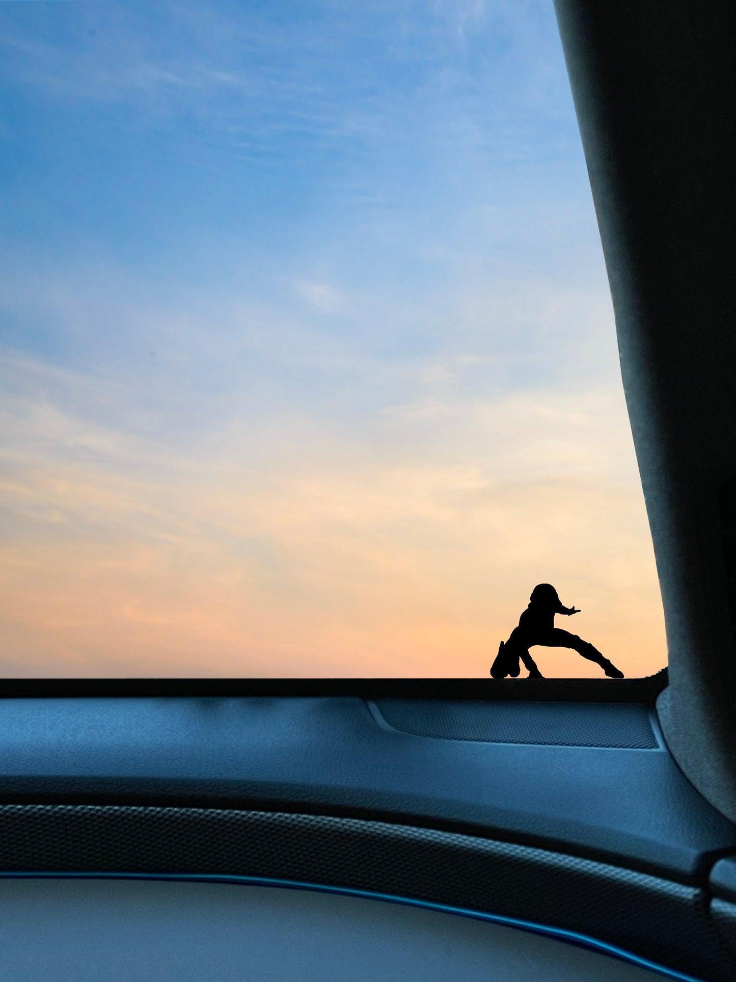 Black Widow Landing Pose Inspired Windshield Decal