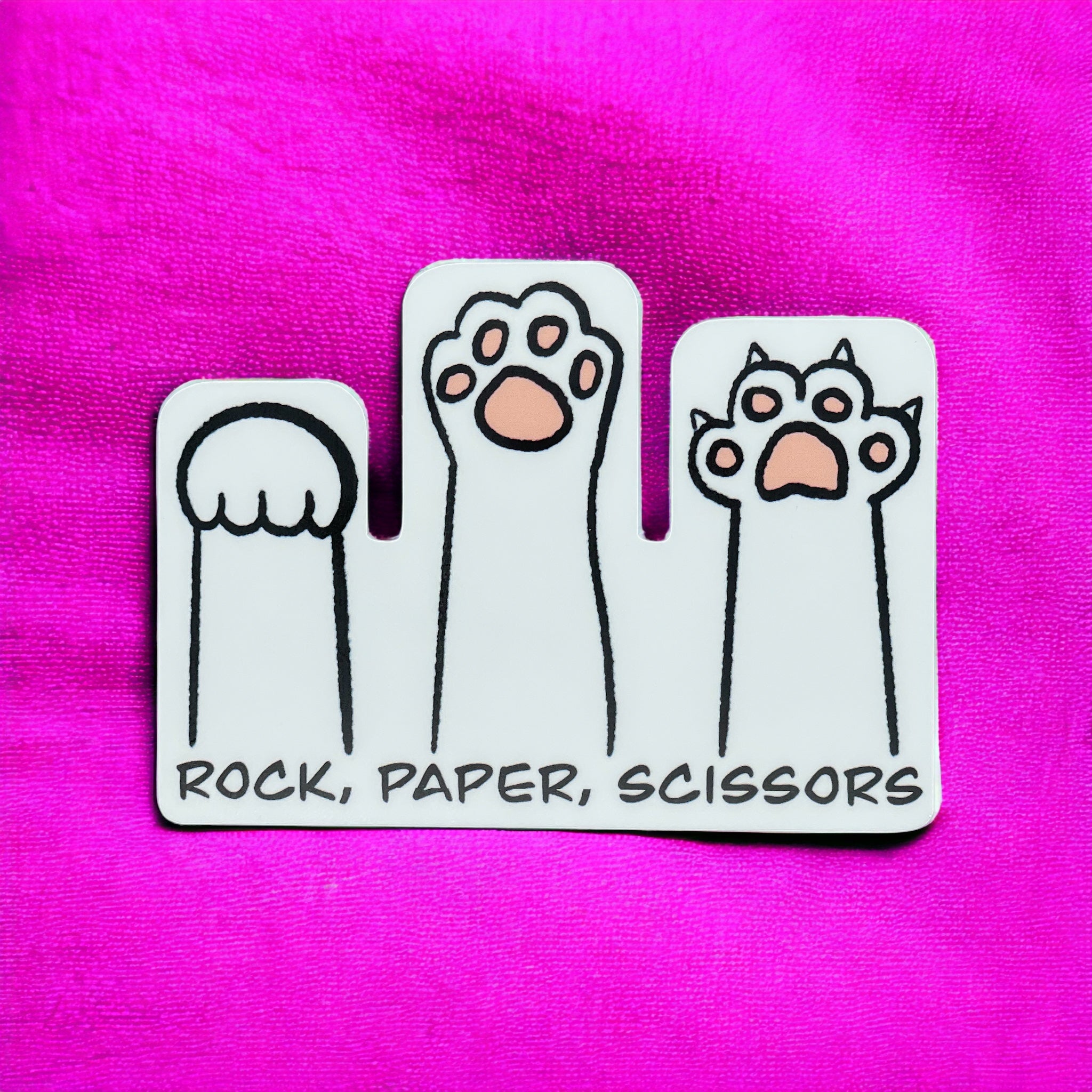 Rock Paper Scissors Cat Sticker