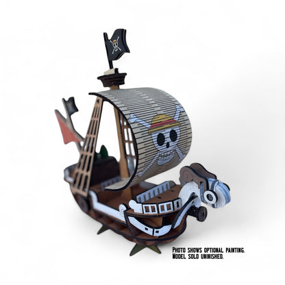 One Piece Going Merry 3D Puzzle Kit – Laser Cut Wood Model, Illustrated Instructions & Glue Included