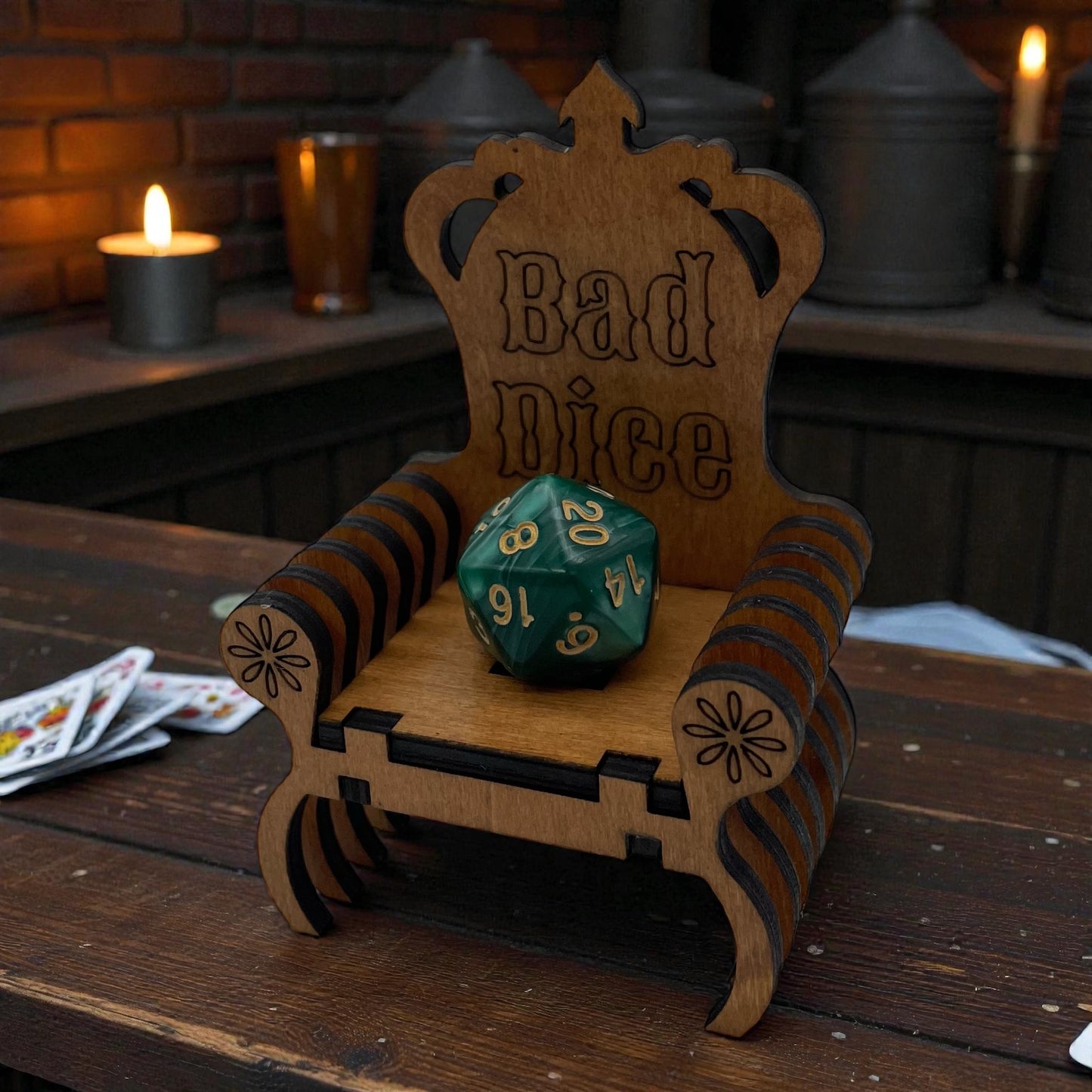 Laser Engraved Dice Time-Out Chair | Naughty Dice Jail | RPG Accessory for Tabletop Gamers