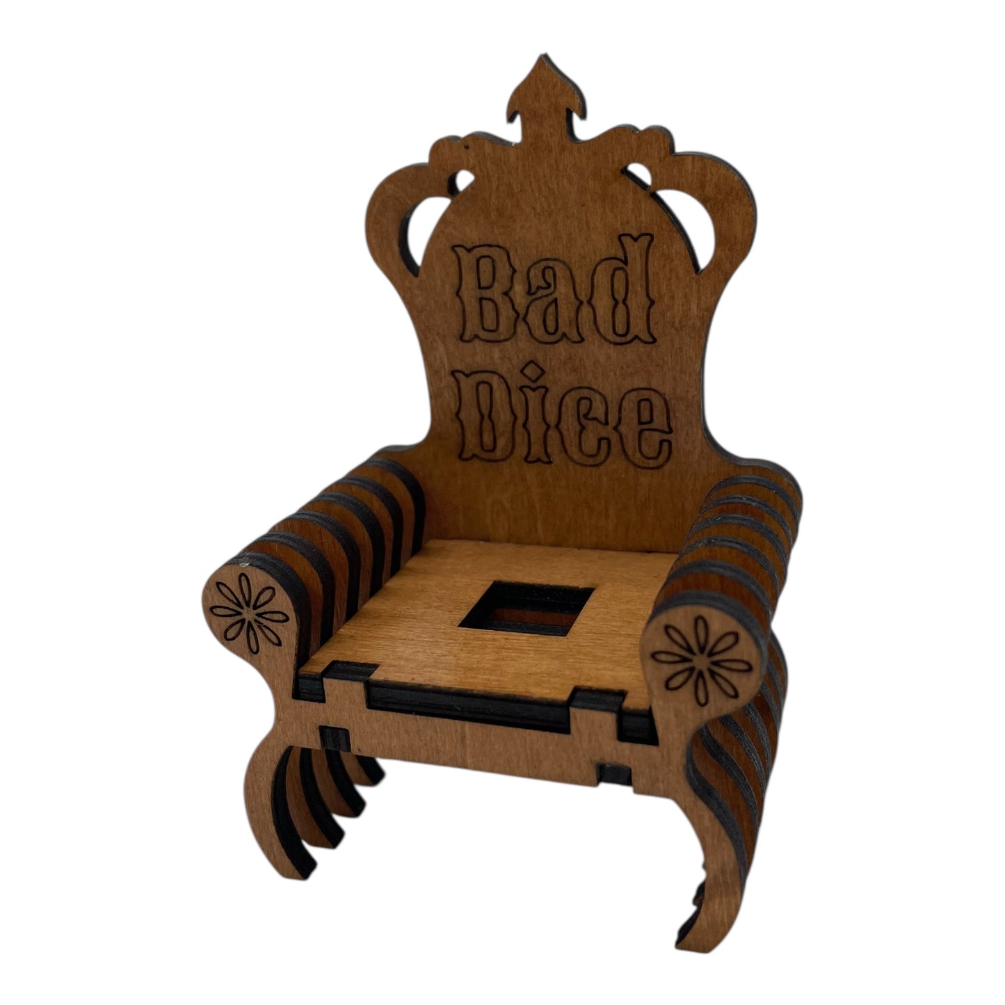 Laser Engraved Dice Time-Out Chair | Naughty Dice Jail | RPG Accessory for Tabletop Gamers