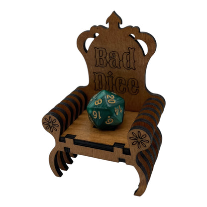 Laser Engraved Dice Time-Out Chair | Naughty Dice Jail | RPG Accessory for Tabletop Gamers