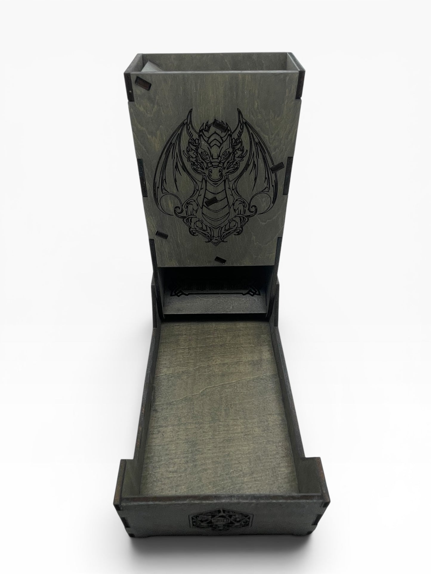 Dragon Foldable Travel Dice Tower | Handmade Wood Roller