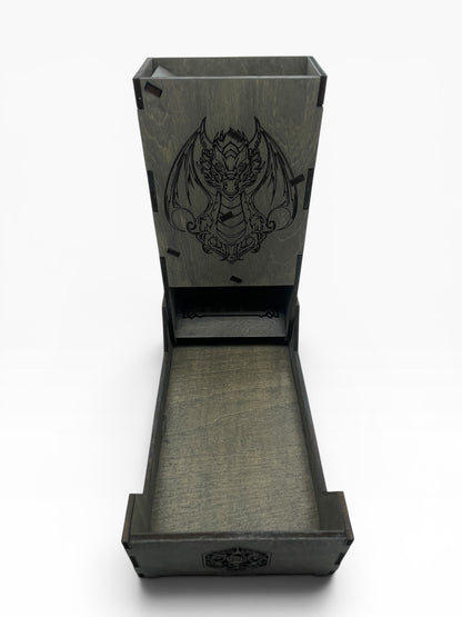 Dragon Foldable Travel Dice Tower | Handmade Wood Roller