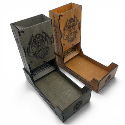 Dragon Foldable Travel Dice Tower | Handmade Wood Roller