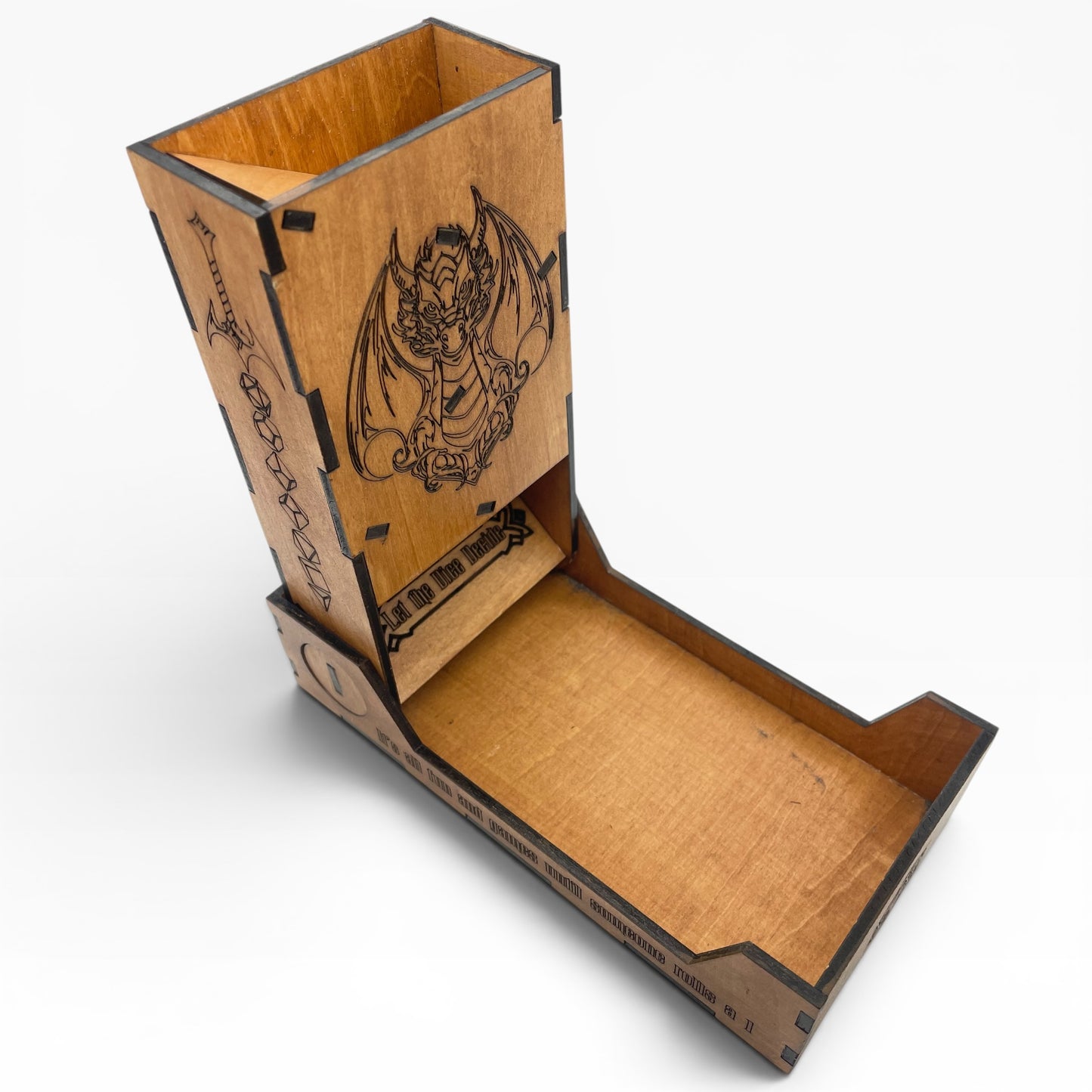 Dragon Foldable Travel Dice Tower | Handmade Wood Roller