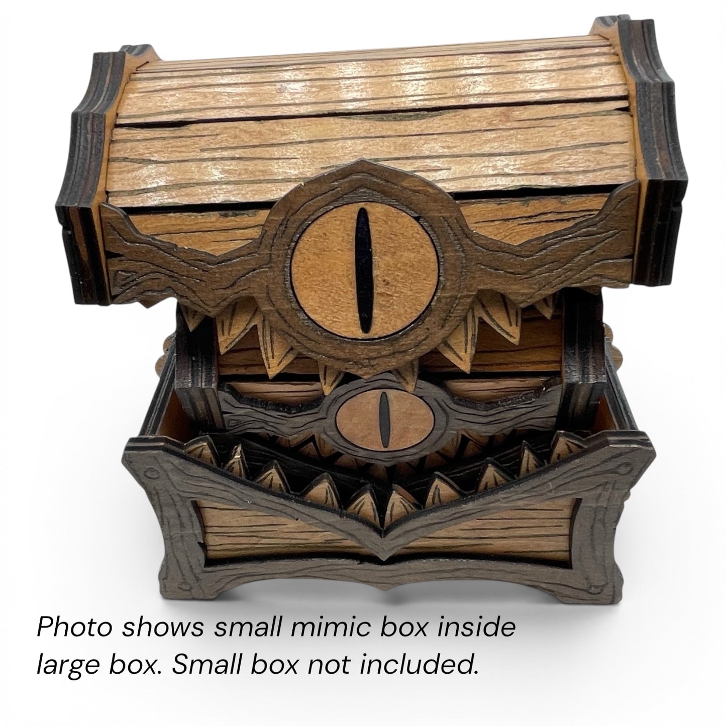 Large One Eyed Mimic Box | Fandom-Inspired Wood Storage Chest