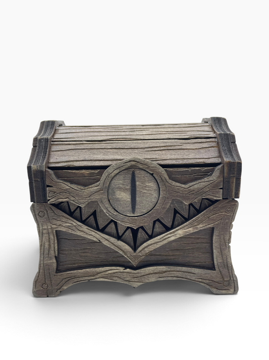 Small One Eyed Mimic Box | Fandom-Inspired Wood Storage Chest