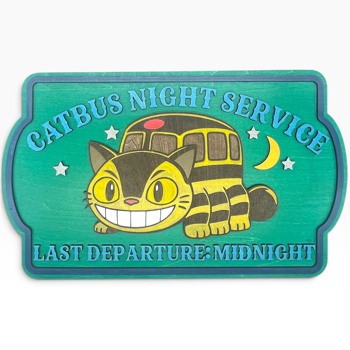 Catbus Night Service Wooden Wall Sign