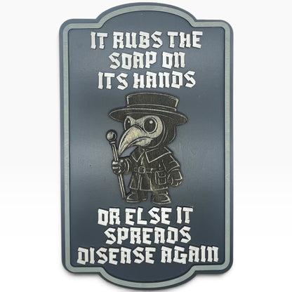 Plague Doctor Wash Your Hands Wooden Wall Sign