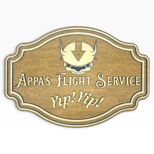 Appa's Flight Service Wooden Wall Sign