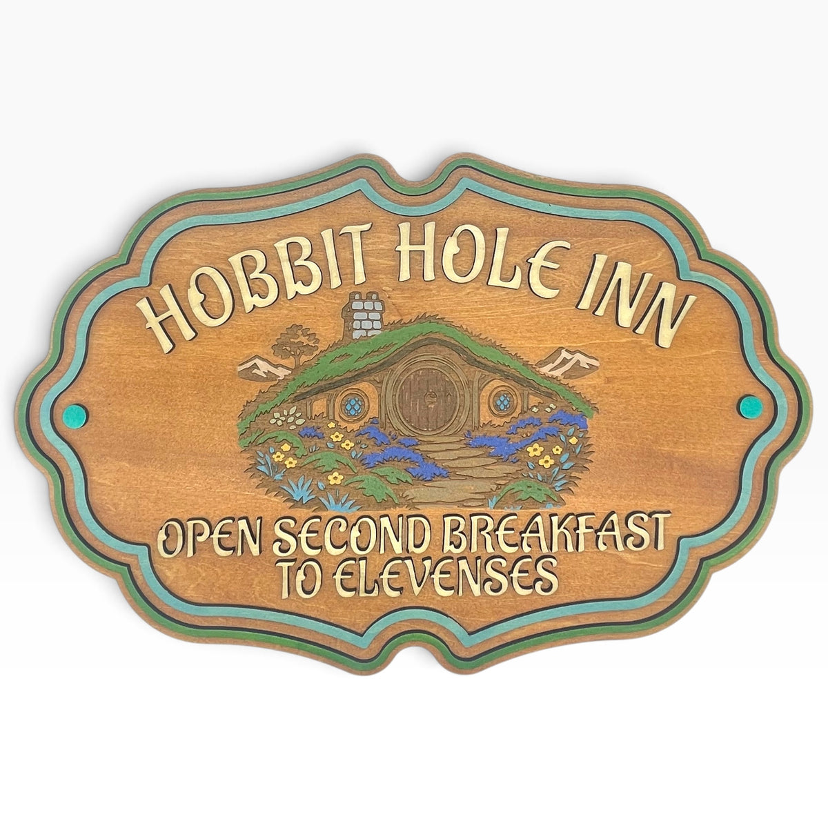 Hobbit Hole Inn Wooden Wall Sign