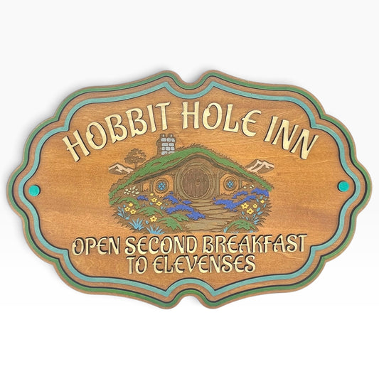Hobbit Hole Inn Wooden Wall Sign