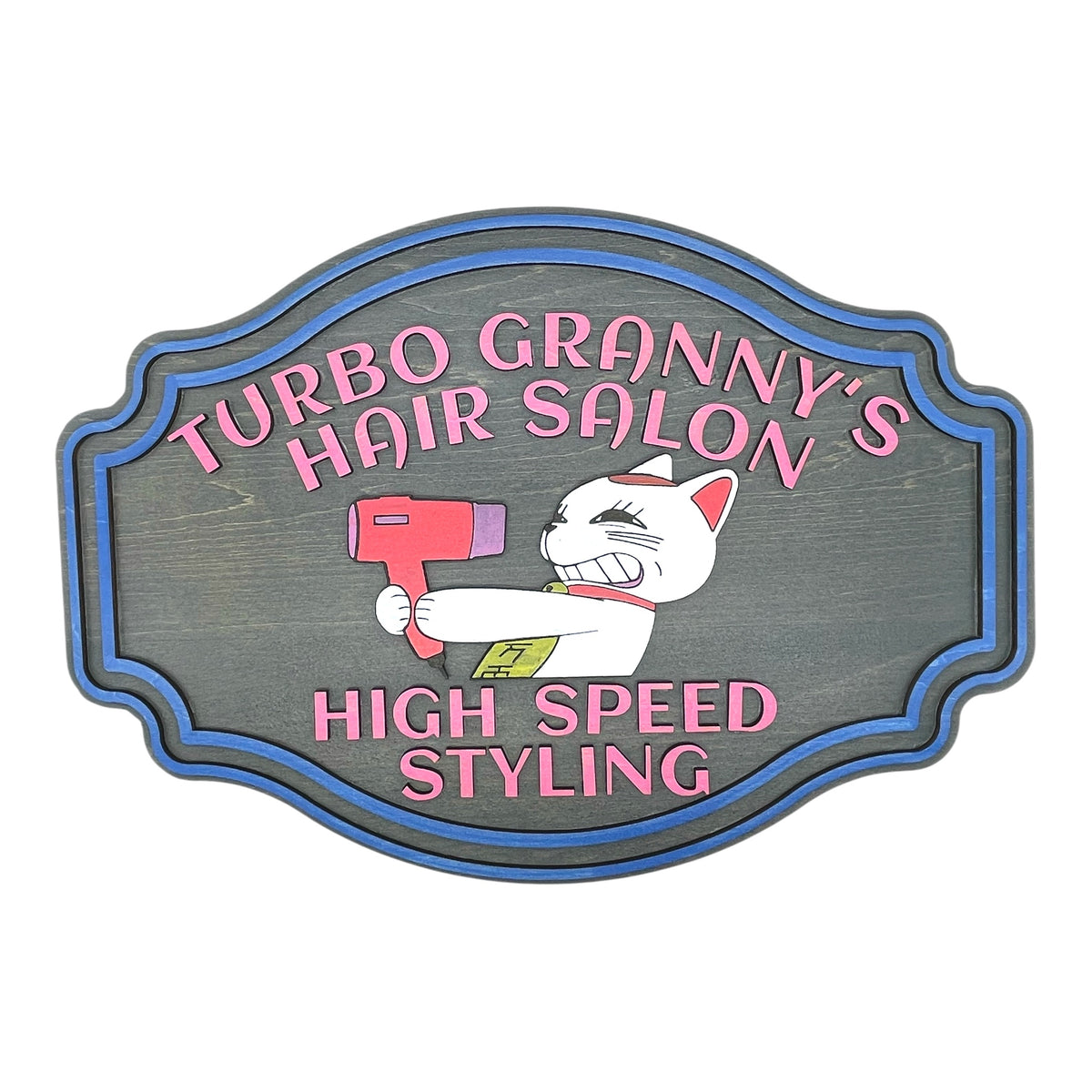 Turbo Granny's Hair Salon Wooden Wall Sign