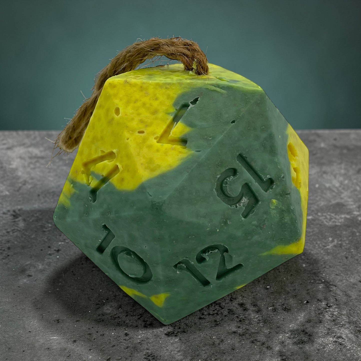 Large D20 / Dungeons & Dragons soap on a rope