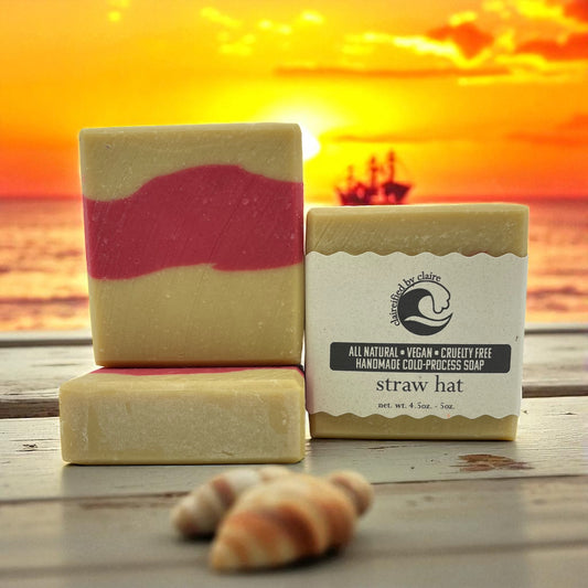 Straw hat - Luffy-Inspired Vegan Soap – Pina Colada Scent, Handmade One Piece Soap, Anime Gift