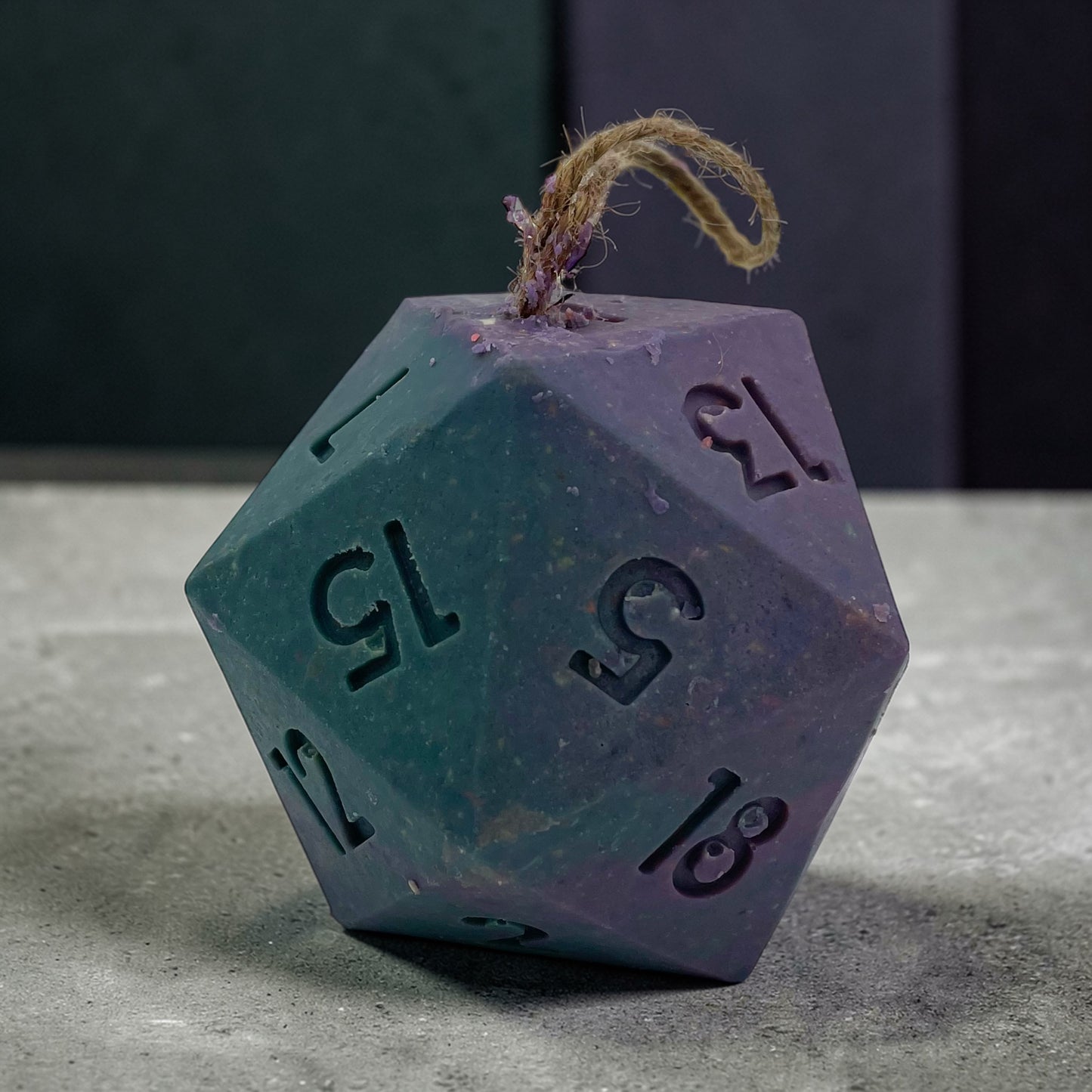 Large D20 / Dungeons & Dragons soap on a rope