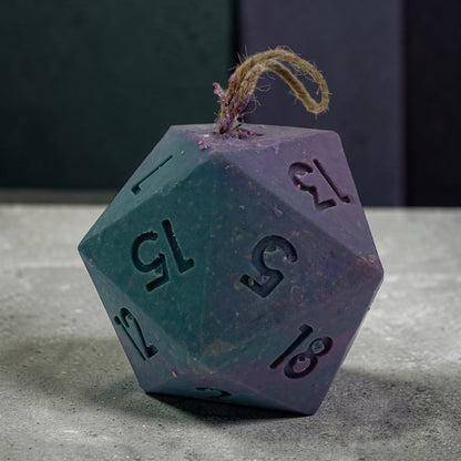Large D20 / Dungeons & Dragons soap on a rope