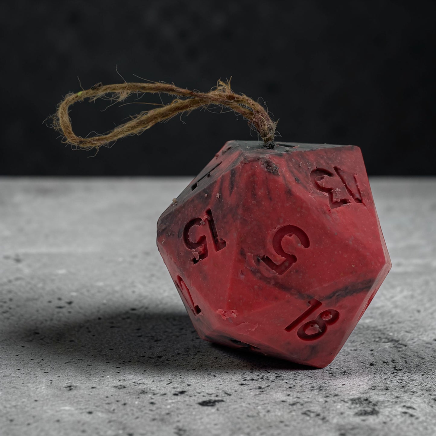 Large D20 / Dungeons & Dragons soap on a rope