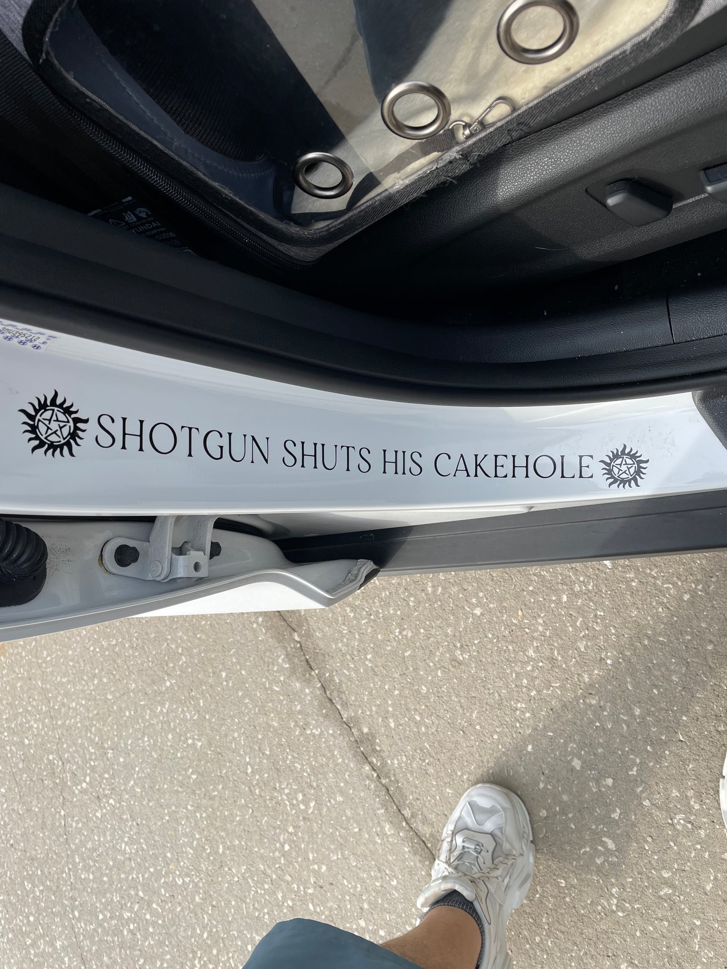 Supernatural TV Show Driver Picks the Music Car Sticker - Shotgun Shuts his Cakehole Decal with Application Instructions