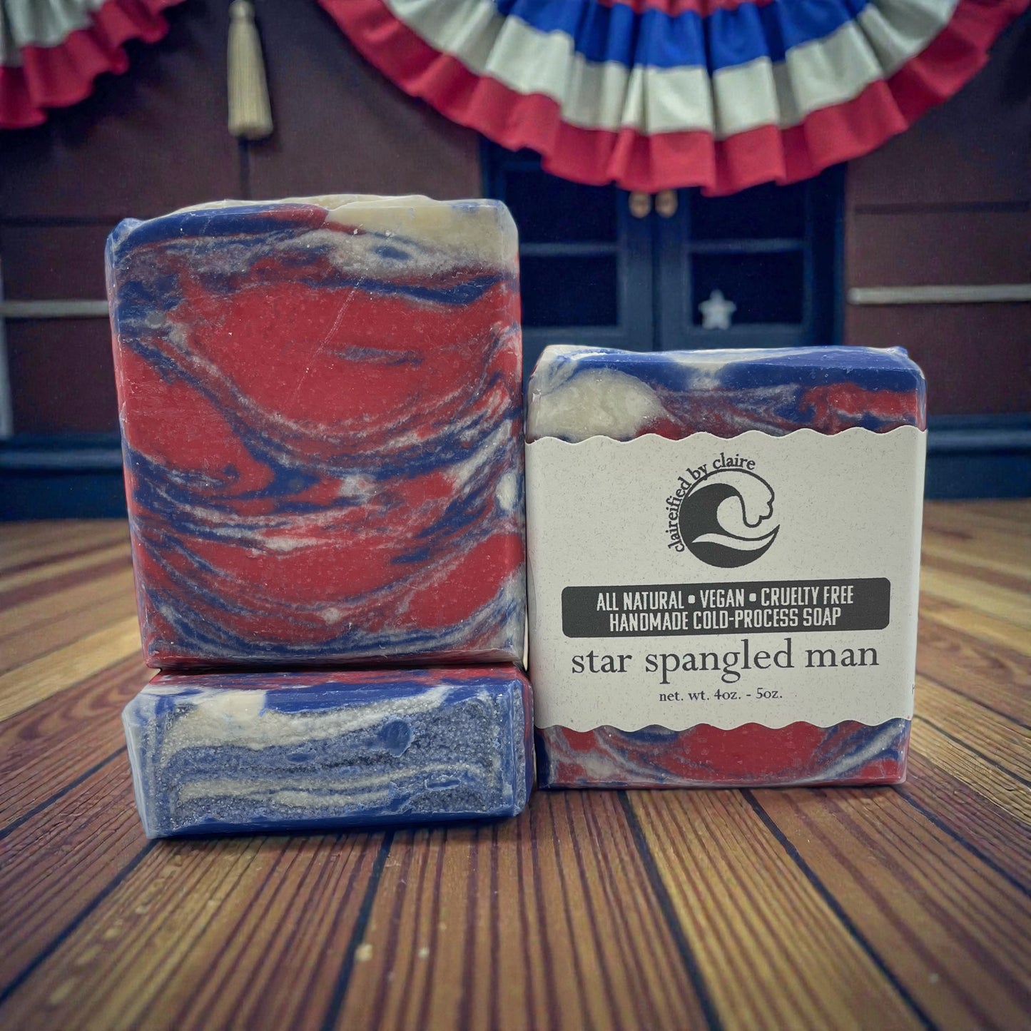 Star Spangled Man handmade soap inspired by Captain America