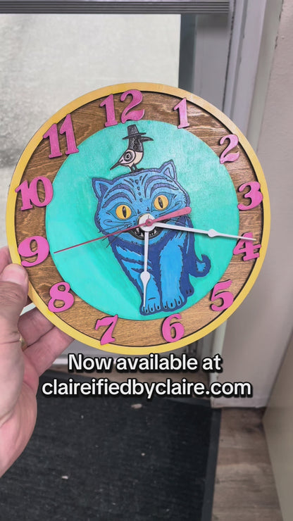K-Pop Demon Hunters Derpy Tiger Clock – Laser Cut; Hand Painted Wall Decor