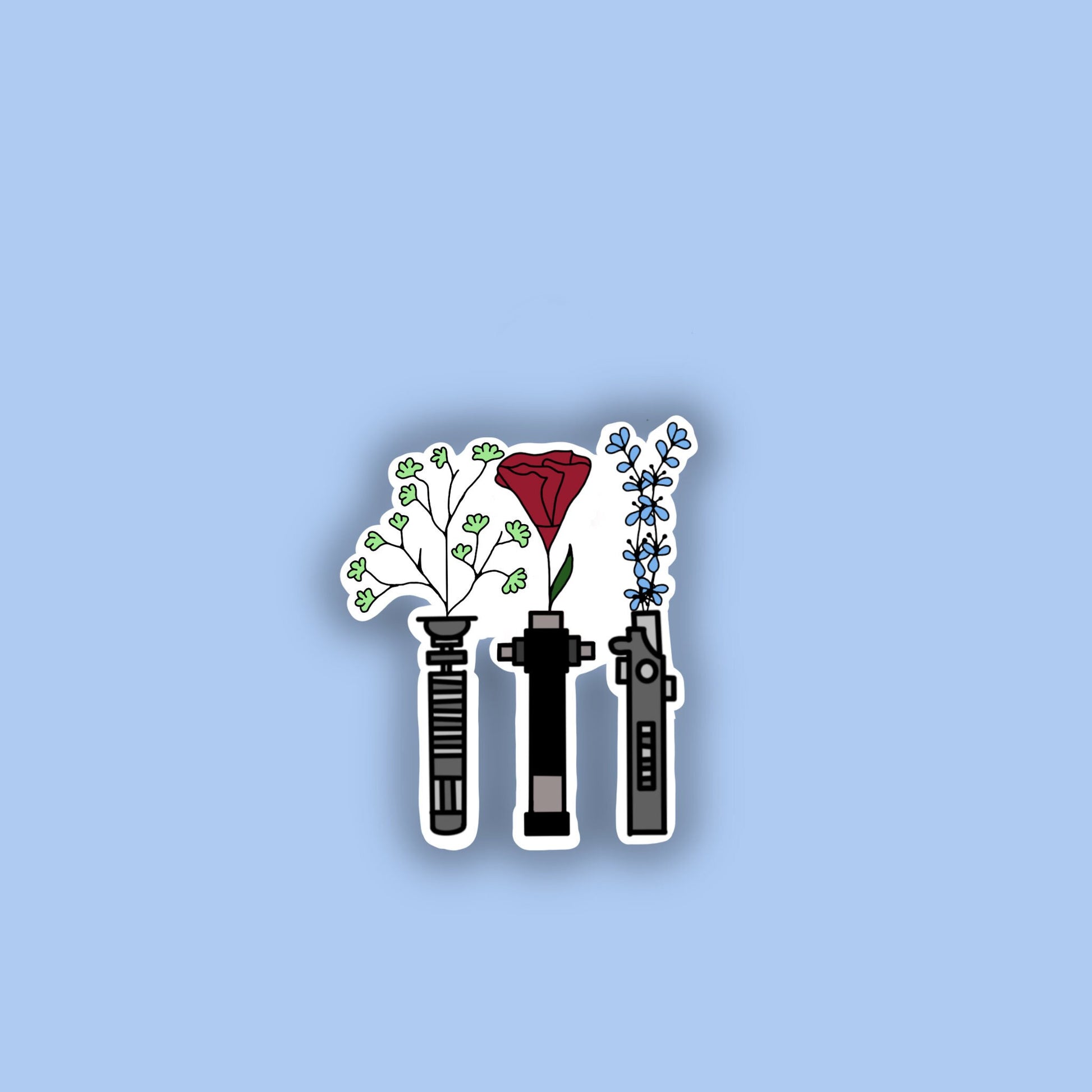 Lightsaber Flower Pot Sticker | Matte | Water Resistant