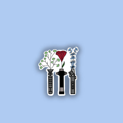 Lightsaber Flower Pot Sticker | Matte | Water Resistant