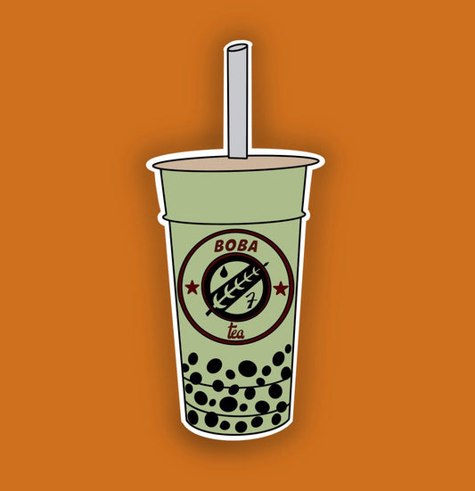 Boba Fett Tea Sticker | Water Resistant | Matte