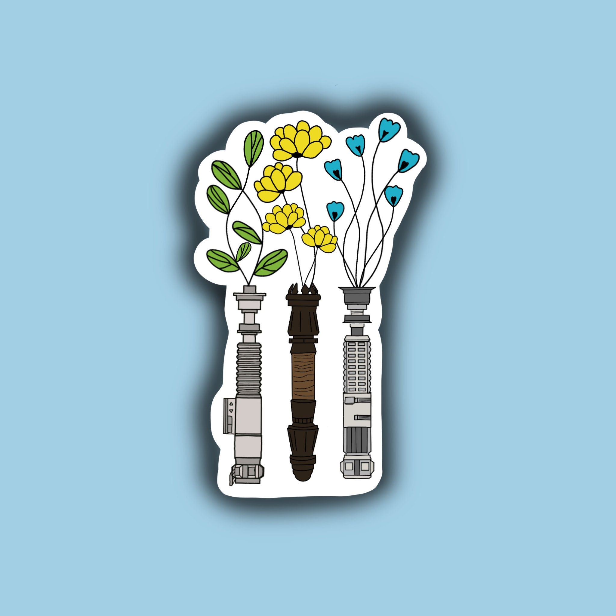 Flower Pot Lightsabers 2.0 Sticker | Water Resistant | Matte