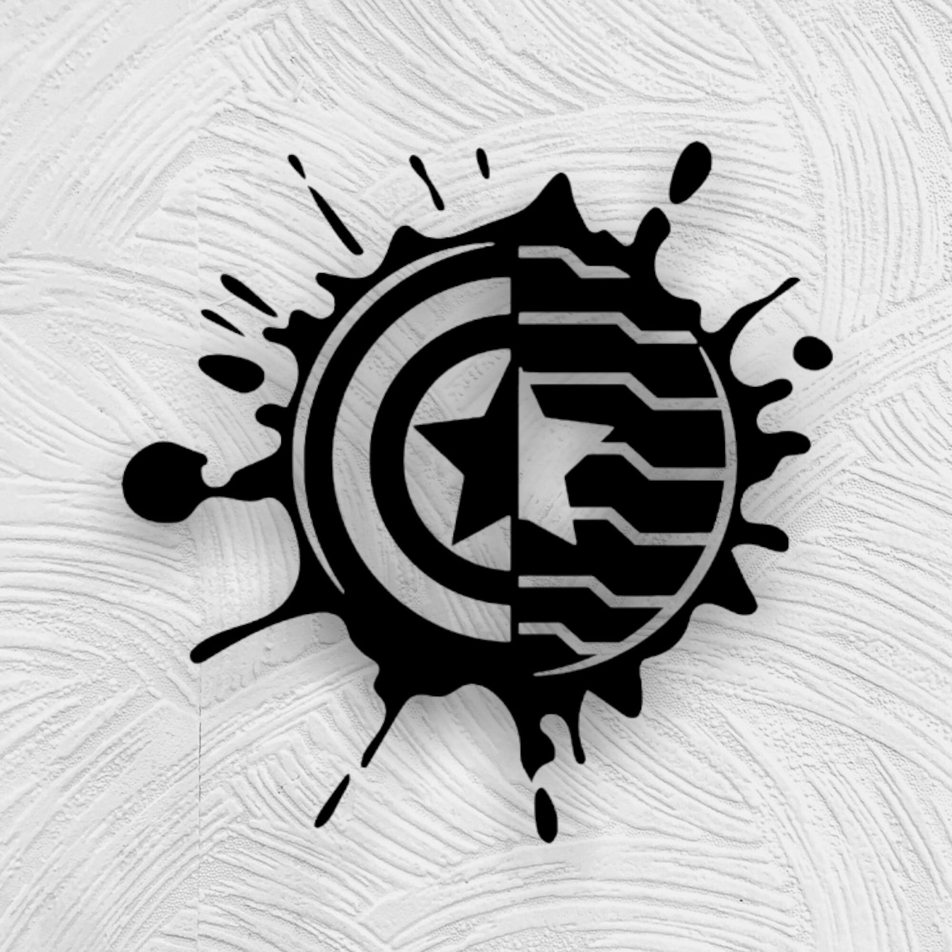 Cap and Bucky Splat Decal in White or Black
