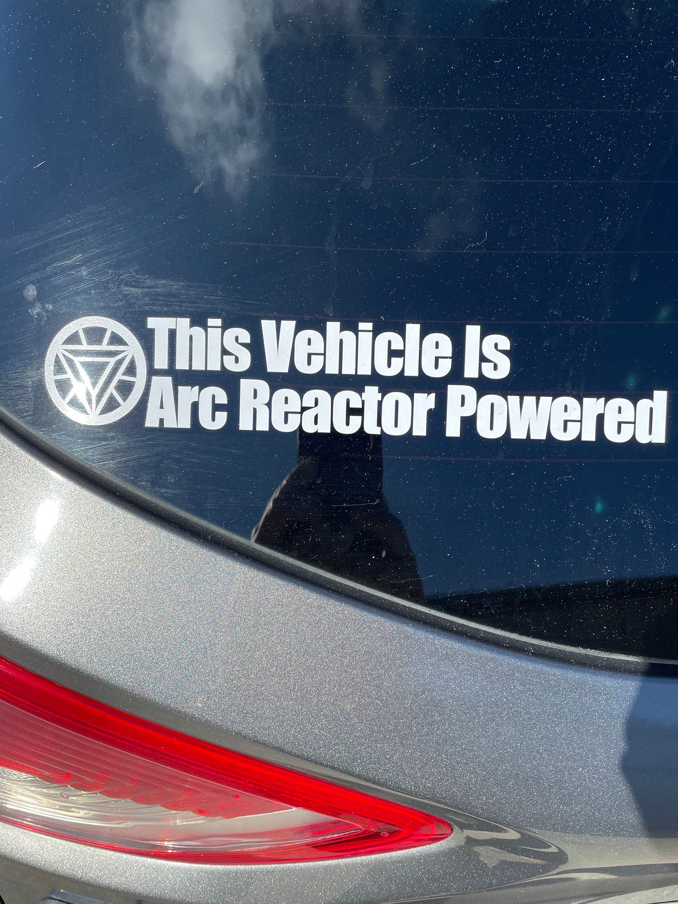 This Vehicle is Arc Reactor Powered Ironan Inspired Decal