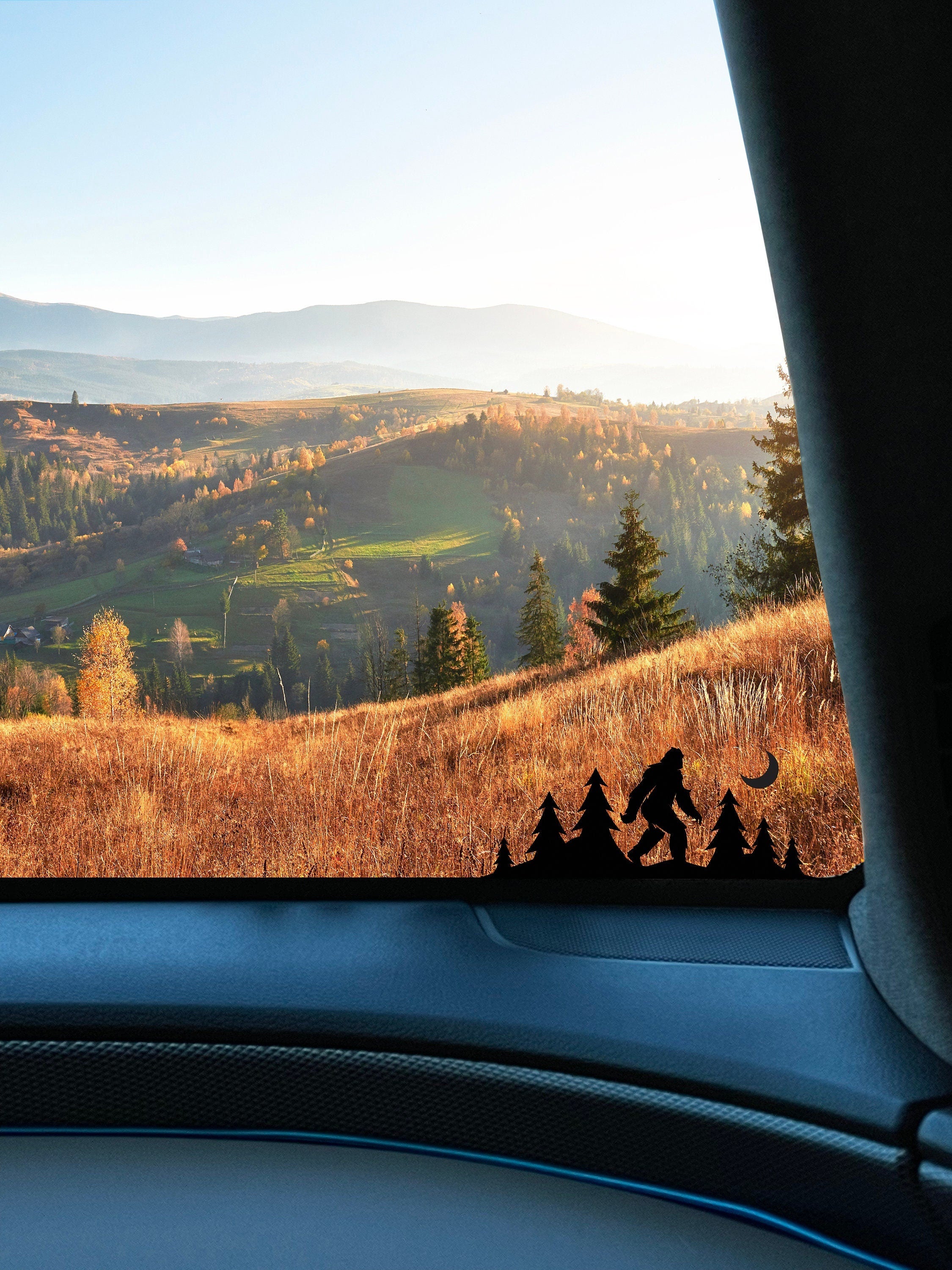 Bigfoot in the Woods Windshield Decal