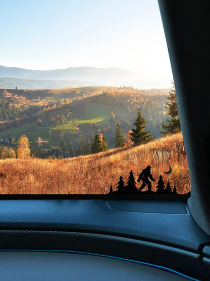 Bigfoot in the Woods Windshield Decal