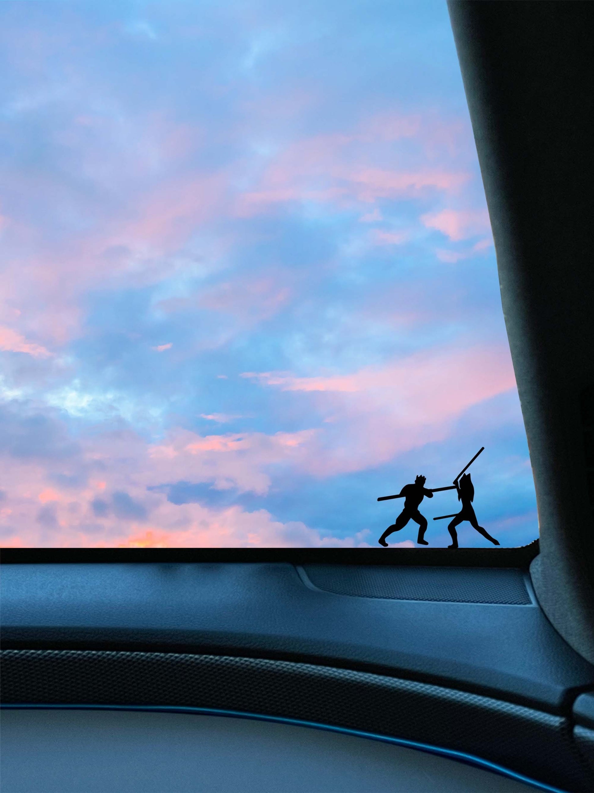Ahsoka vs Maul Duel Star Wars Inspired Windshield Decal
