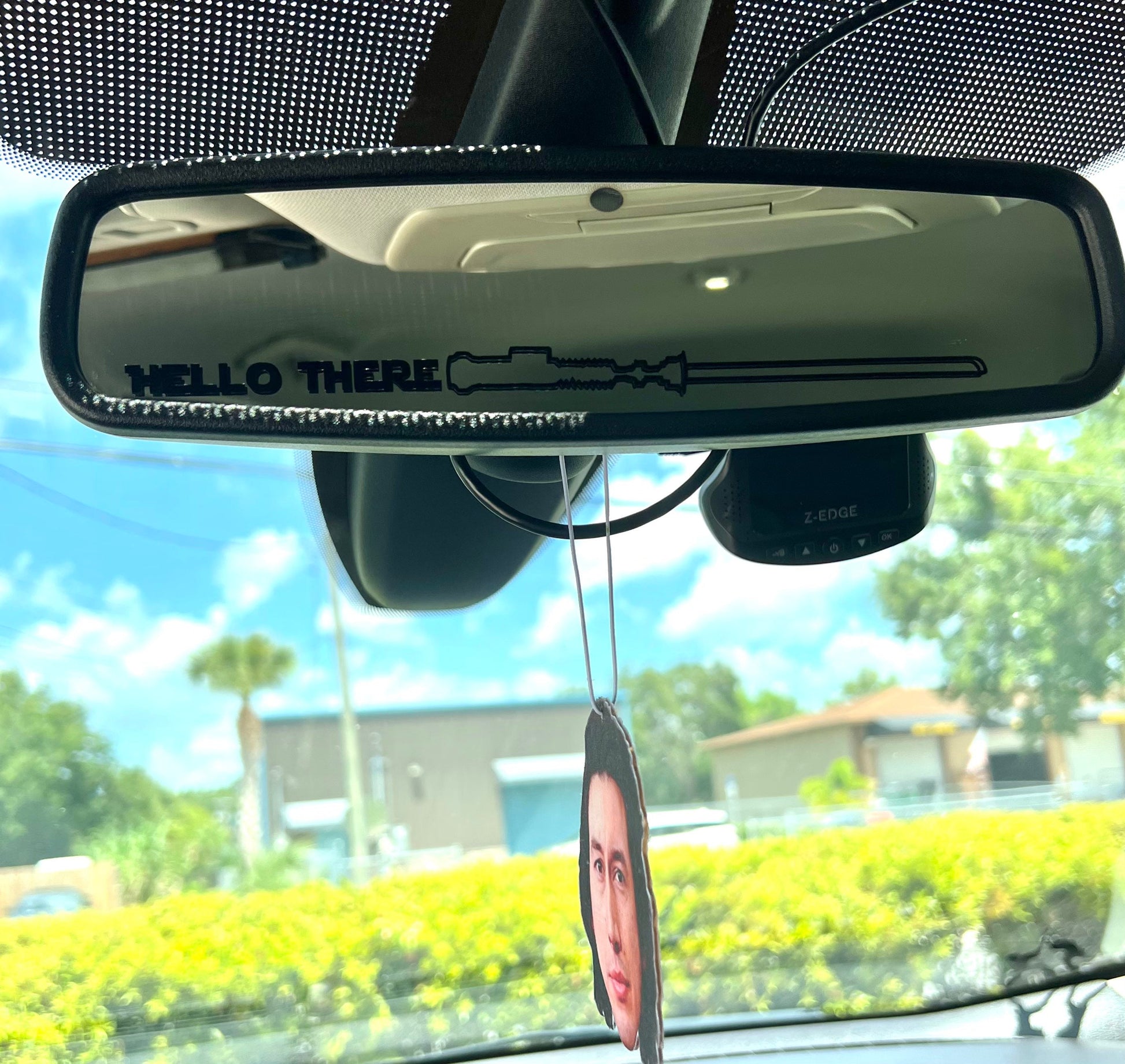 Hello There Lightsaber Car Mirror Decal